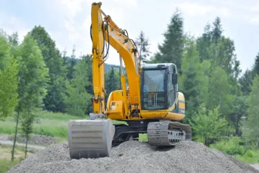 Excavator on a work site